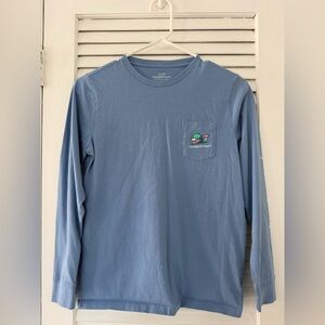 Vineyard Vines Blue Long Sleeve sled whale Boys Size 12-14